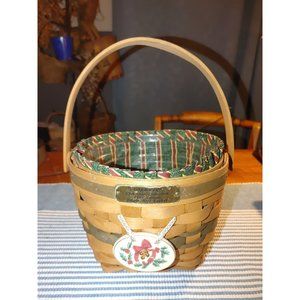Longaberger 1994 Chistmas edition Jingle Bell Basket with Pottery Tag